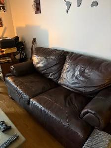 Leather loveseat