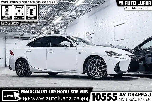 2019 LEXUS IS 300 Fsport AWD/NAVI/CAM/TOIT/ANGLE MORT/CUIR/MAGS