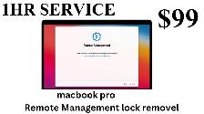 MACBOOK PRO & AIR Disabled Unlocking - MDM REMOTE MANAGMENT -1HR