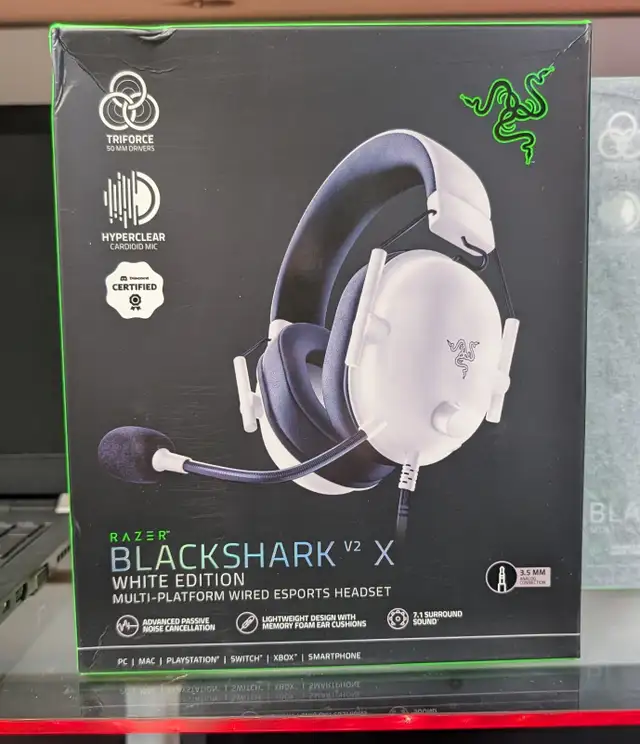 Gaming Headset Razer BlackShark v2 X Filaire White Edition Wired - Photo 3