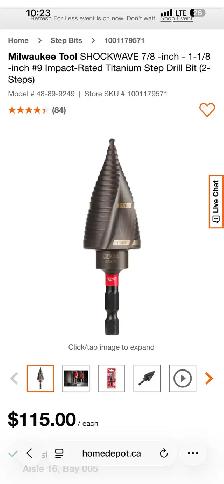 Milwaukee Tool  7/8 -inch  Impact-Rated Titanium Step Drill Bit - Photo 2