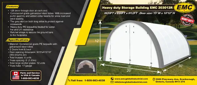 Heavy-Duty Storage Building 20′ x 30′ x 12′ – Spacious, Secure - Photo 3