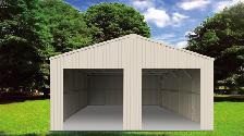 Large 25FT x 33FT Double Door Metal Warehouse Shed
