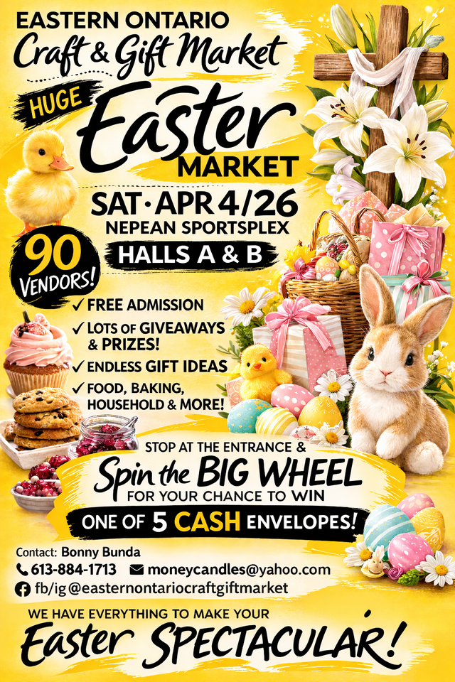 Huge Easter Market Sat Apr 4/26 Nepean Sportsplex 10am - 4pm