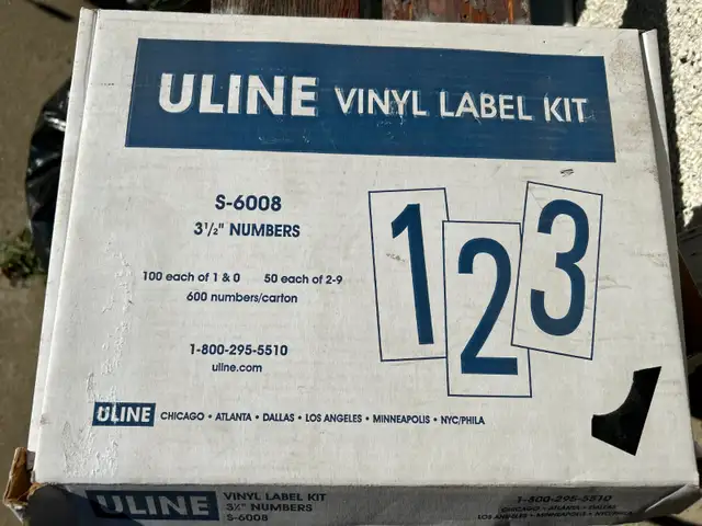 ULINE VINYL LABLE KIT