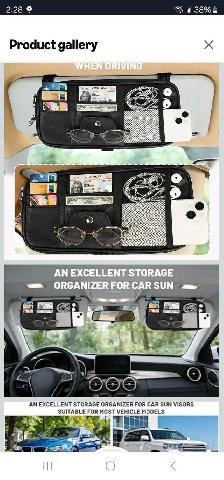 Car Visor Organizer, Sun Visor Storage Pouch with Zipper, Lightw