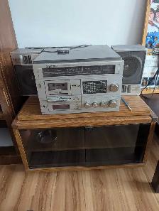 vintage record player/ cassette player