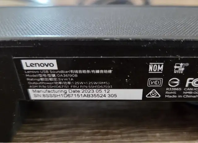 Barre de son USB Lenovo 0A3619B – pour écran ordinateur PC - Photo 4
