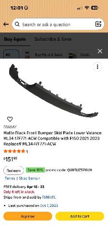 bumper skid plate lower Valance