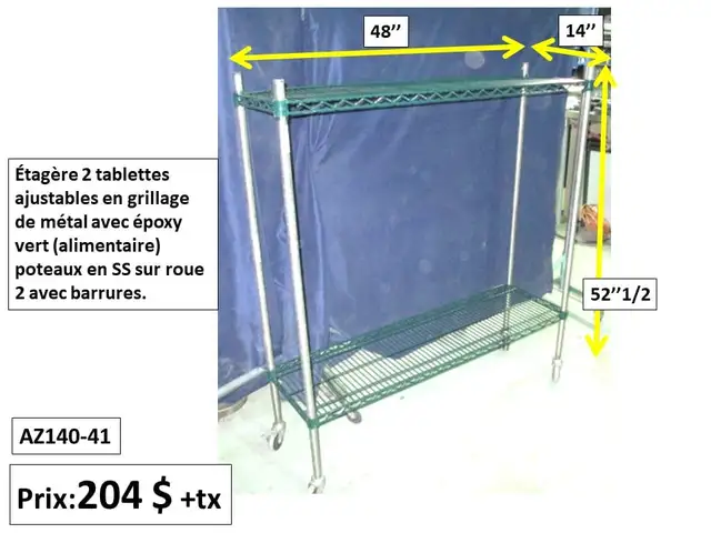 Étagère grillagé en métal 3tablettes ajustables et autre - Photo 4