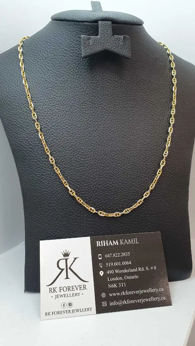 10k Two tones gold chain #370_8