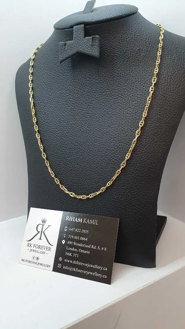 10k Two tones gold chain #370_8 - Photo 2