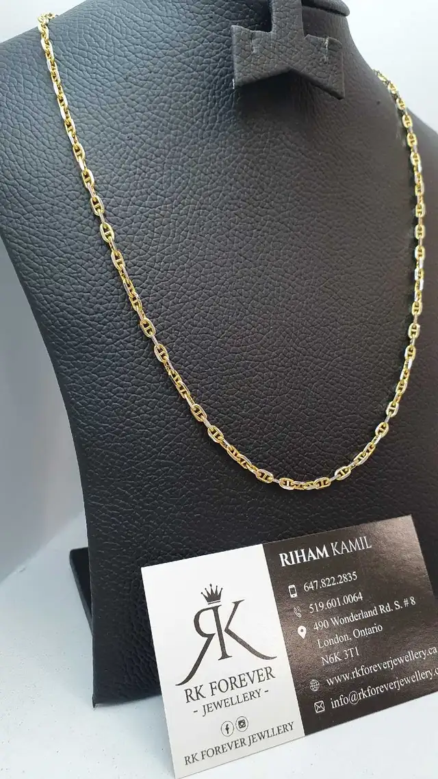 10k Two tones gold chain #370_8 - Photo 3