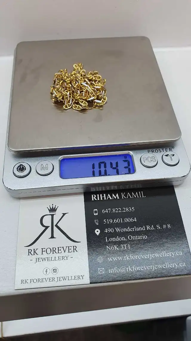 10k Two tones gold chain #370_8 - Photo 4