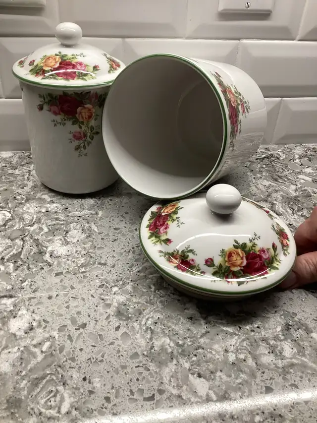 ROYAL ALBERT, OLD COUNTRY ROSES CANISTERS x2 - Photo 2