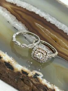 Double Halo Cusion Cut & Milgrain Marq Band - Photo 8