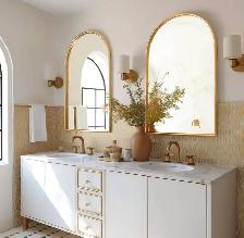 Set of 2 Metal Arch Wall Mirrors