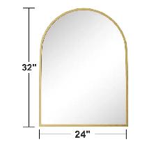 Set of 2 Metal Arch Wall Mirrors - Photo 2