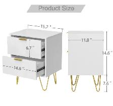 Modern 2-Drawer Nightstand - Photo 3