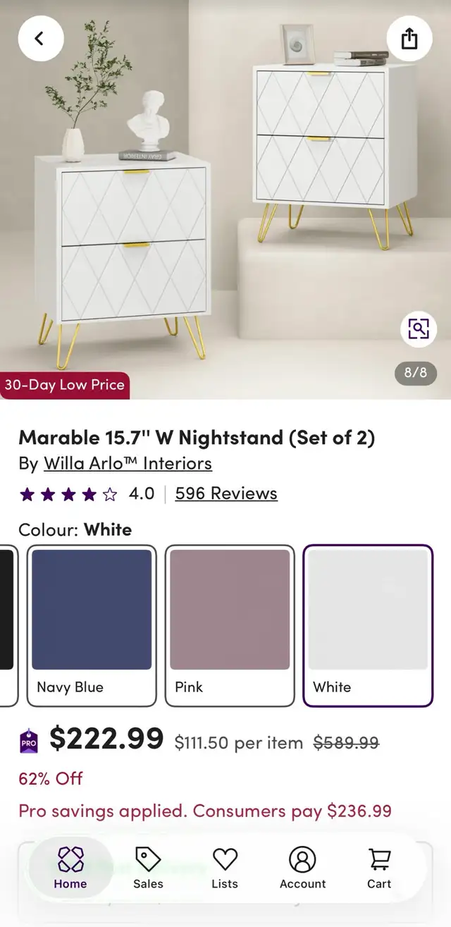 Modern 2-Drawer Nightstand - Photo 8