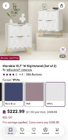 Modern 2-Drawer Nightstand - Photo 8