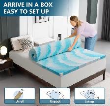 SakuraHome King Memory Foam Mattress Topper - Photo 6