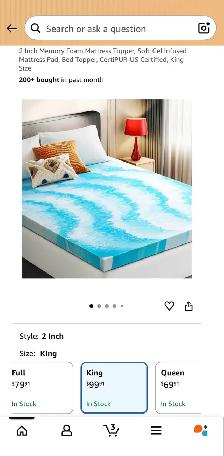 SakuraHome King Memory Foam Mattress Topper - Photo 8