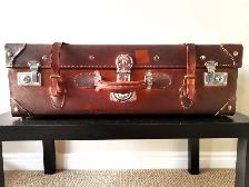 Vintage cowhide suitcase