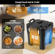 32QT Insulated Food Warmer Box with Wheels - Photo 6