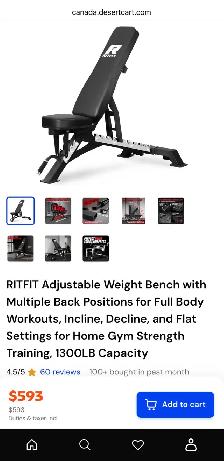 RitFit Adjustable Weight Bench – 1300 lb Capacity - Photo 9