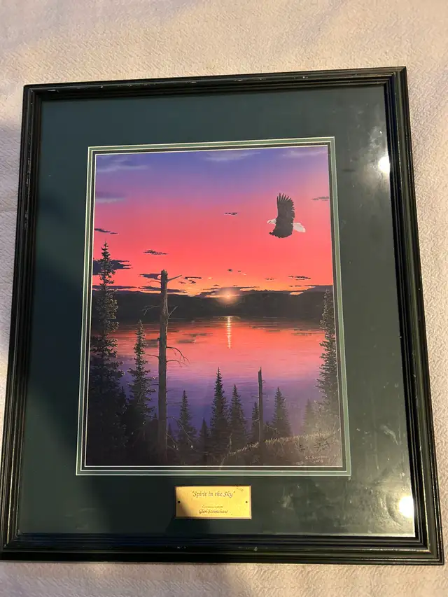 ONE LG.FRAMED PRINT BY CANADIAN ARTIST GLEN SCRIMSHAW
