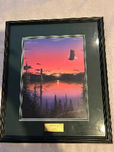 ONE LG.FRAMED PRINT BY CANADIAN ARTIST GLEN SCRIMSHAW