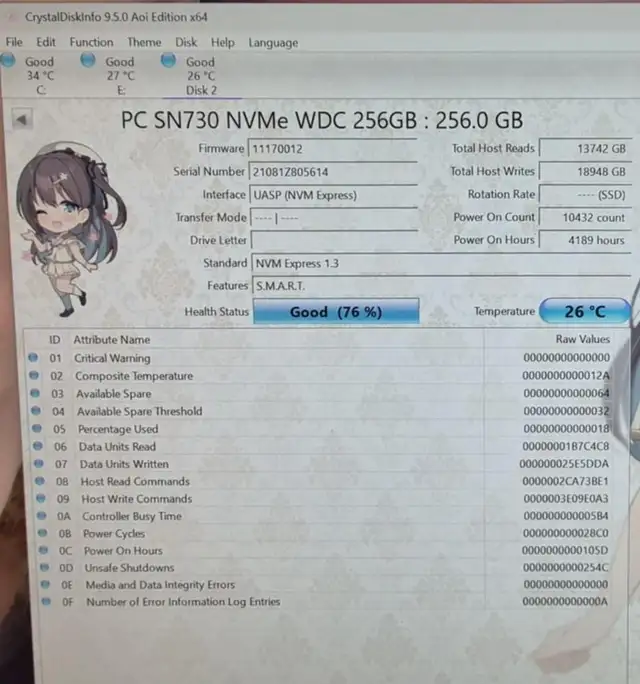 WD SN730 256GB NVMe SSD – FAST BOOT DRIVE – TESTED – $20 - Photo 3