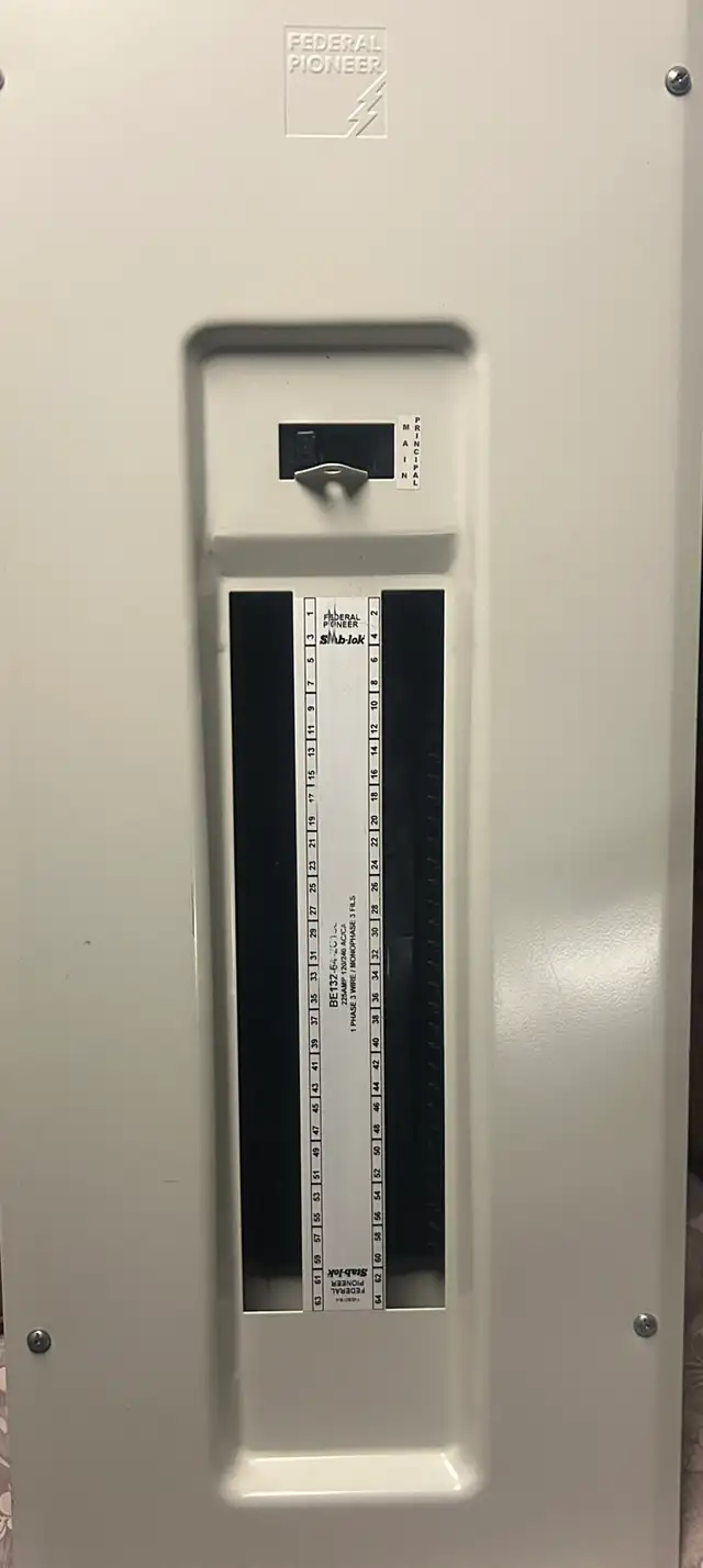 Federal 64 Slot 150 Amp Breaker Panel. Complete with Breakers