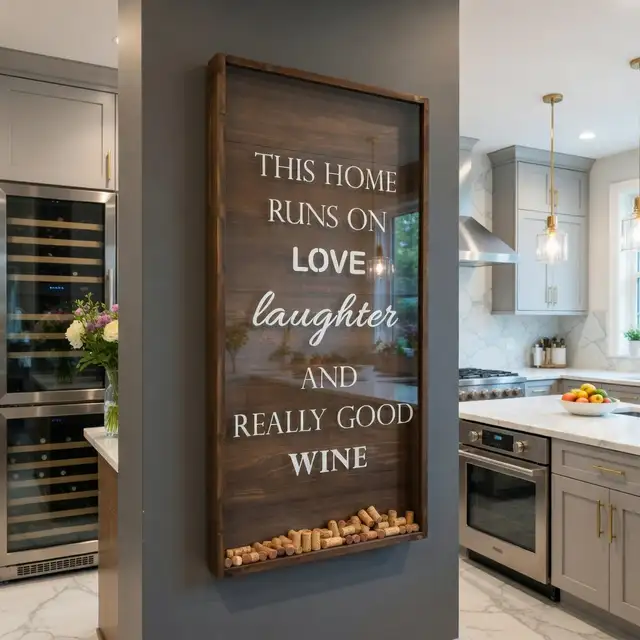 Boîte en bois élégante pour bouchons de vin - Idéale comme déco