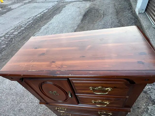 Free delivery used Dark Wood Dresser with Cabinet and Drawers - Photo 5