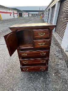 Free delivery used Dark Wood Dresser with Cabinet and Drawers - Photo 6