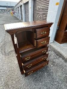 Free delivery used Dark Wood Dresser with Cabinet and Drawers - Photo 7