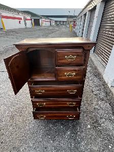 Free delivery used Dark Wood Dresser with Cabinet and Drawers - Photo 8