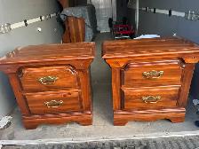 Free delivery used Pair of Wooden Nightstands