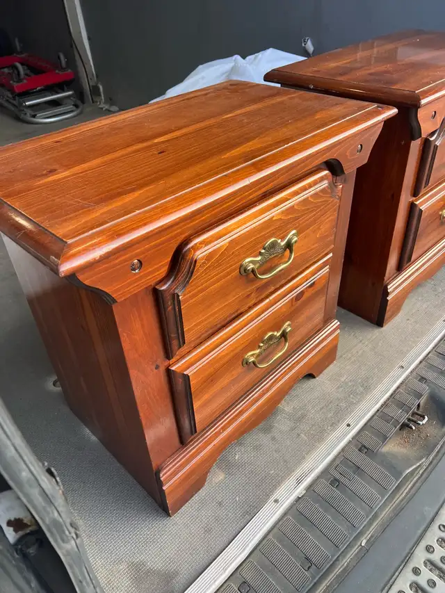 Free delivery used Pair of Wooden Nightstands - Photo 3