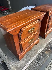 Free delivery used Pair of Wooden Nightstands - Photo 3