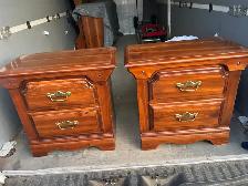 Free delivery used Pair of Wooden Nightstands - Photo 4