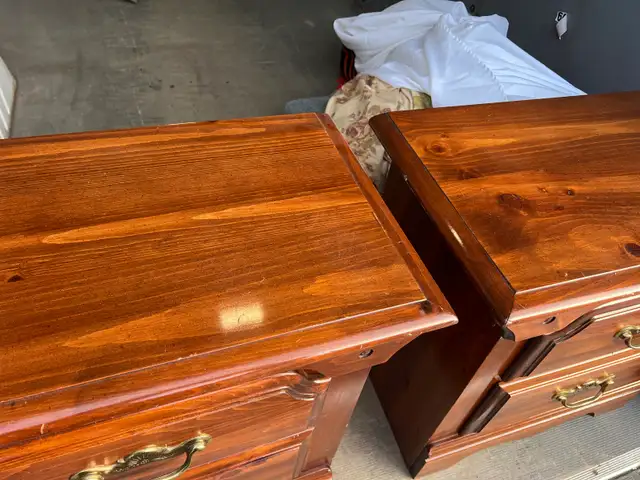 Free delivery used Pair of Wooden Nightstands - Photo 5