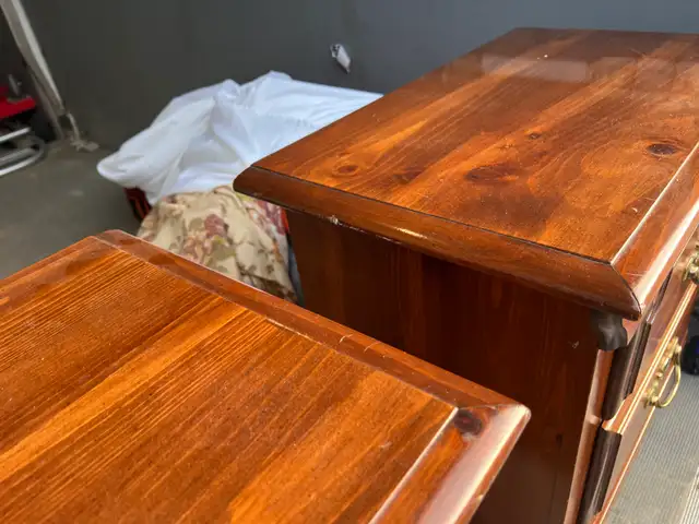 Free delivery used Pair of Wooden Nightstands - Photo 7