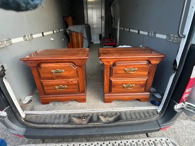 Free delivery used Pair of Wooden Nightstands - Photo 8