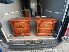 Free delivery used Pair of Wooden Nightstands - Photo 8