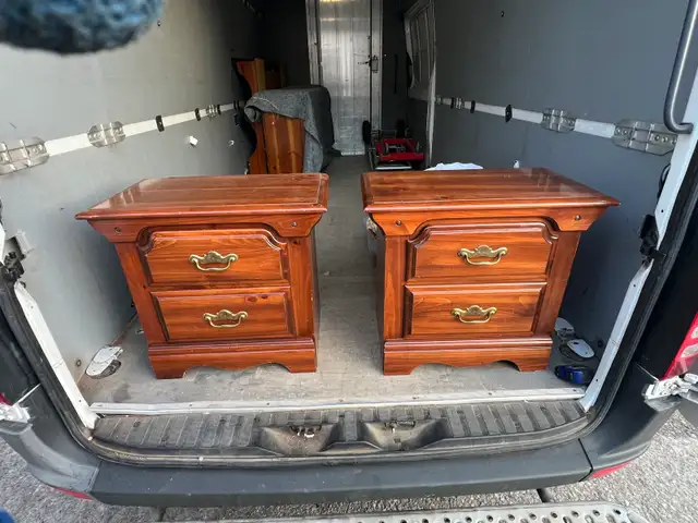 Free delivery used Pair of Wooden Nightstands - Photo 9