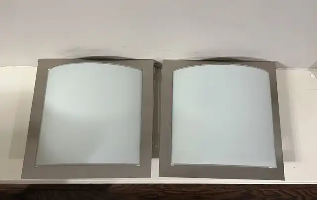 S/S base Glass Ceiling Lights, excellent condition, 2 only $5