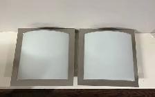 S/S base Glass Ceiling Lights, excellent condition, 2 only $5